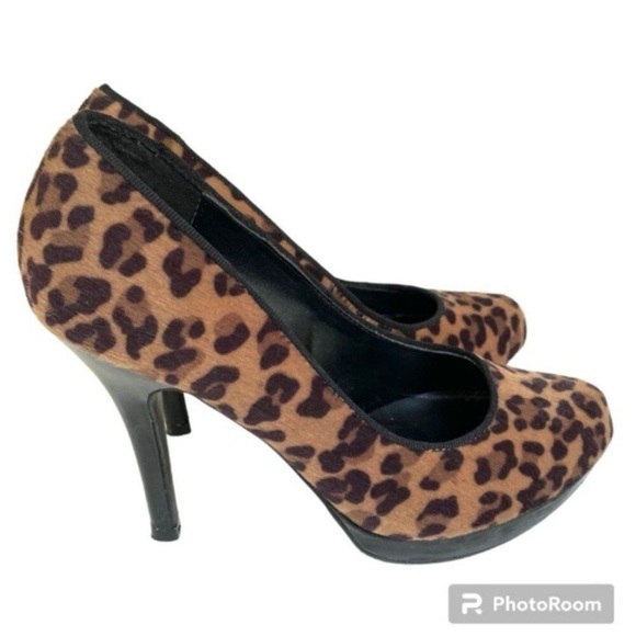Call it spring calf hair leopard print heels 7 - Picture 1 of 9